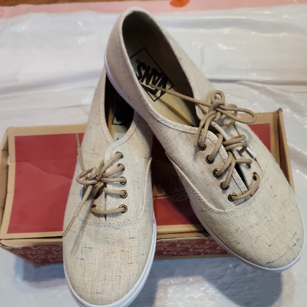 Vans Speckled Linen Tan Sneakers